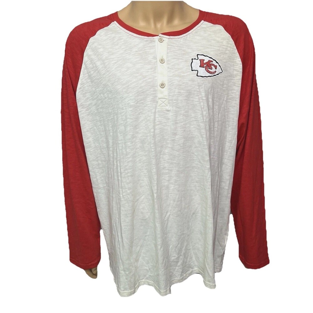 Darius Rucker Men's Kansas City Chiefs Raglan Henley T-Shirt 3XL
